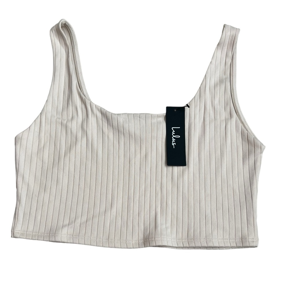 Lulus women cream summer crop top NEW L
